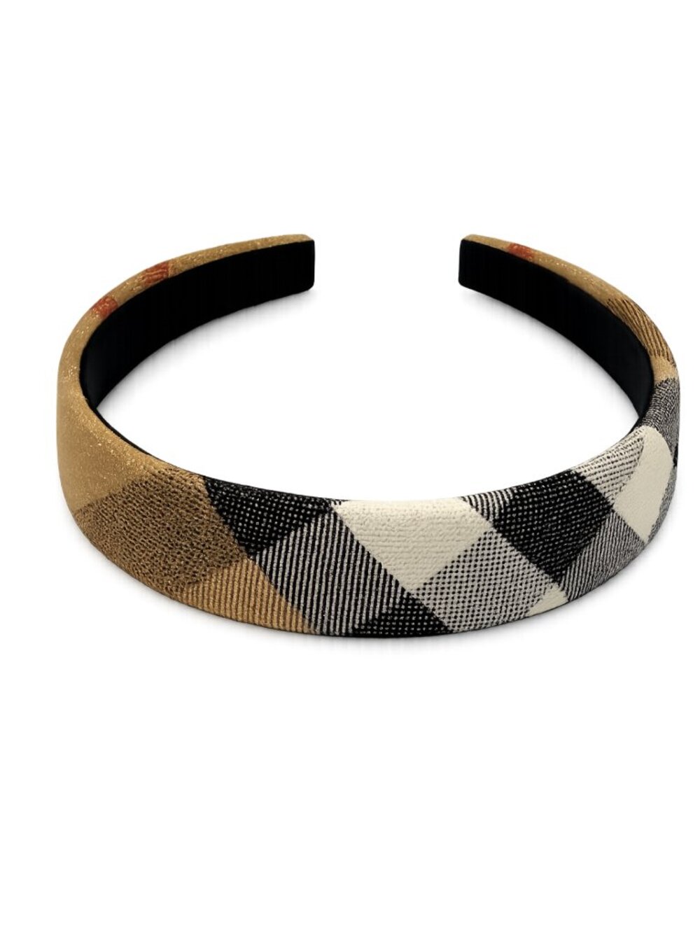 Burberry Headband Metallic - Thread Check Headband | Neutral Beige Nova Check